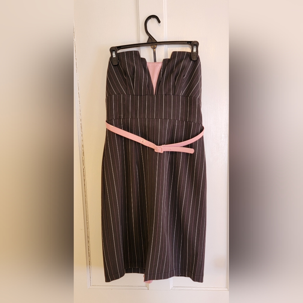 Y2k Frederick's Of Hollywood Belted Pinstripe Dress 💖